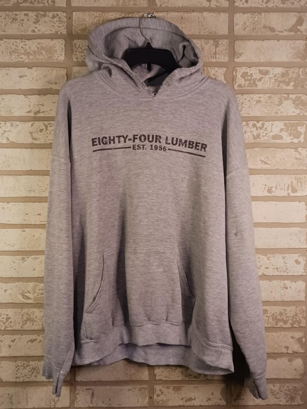 84 Lumber Hoodie Mens Size XL Gray Work Hoodie Gildan